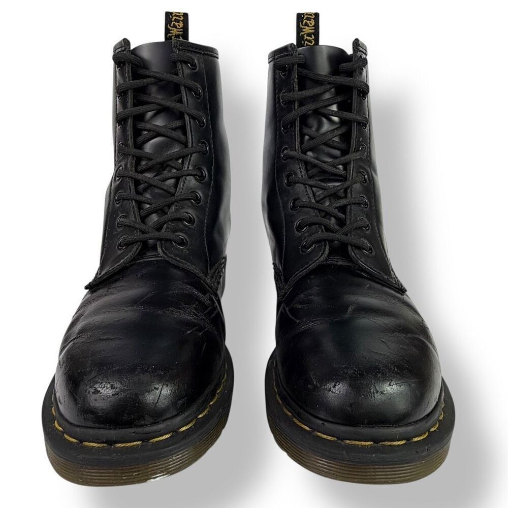 Dr. Martens Doc 1460 Smooth Black Leather Lace Up 8 Eye Boots Women’s 39 / 8 - Picture 7 of 12